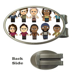 The Walking Dead   Main Characters Chibi   Amc Walking Dead   Manga Dead Money Clips (oval)  by PTsImaginarium