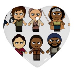 The Walking Dead   Main Characters Chibi   Amc Walking Dead   Manga Dead Heart Ornament (2 Sides) by PTsImaginarium