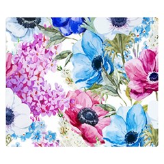 Watercolor Spring Flowers Double Sided Flano Blanket (small)  by TastefulDesigns