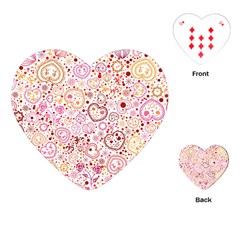 Ornamental Pattern With Hearts And Flowers  Playing Cards (heart)  by TastefulDesigns