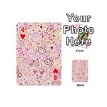 Ornamental pattern with hearts and flowers  Playing Cards 54 (Mini)  Front - Heart4