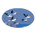 abstract Pelicans seascape tropical pop art Oval Magnet Front