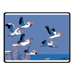 Abstract Pelicans Seascape Tropical Pop Art Double Sided Fleece Blanket (small) 