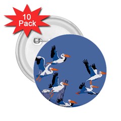 Abstract Pelicans Seascape Tropical Pop Art 2 25  Buttons (10 Pack) 