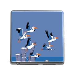 Abstract Pelicans Seascape Tropical Pop Art Memory Card Reader (square) by WaltCurleeArt