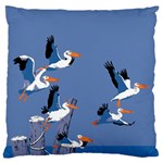 abstract Pelicans seascape tropical pop art Large Cushion Case (Two Sides) Front