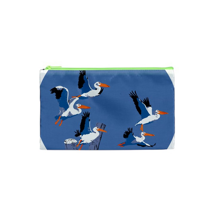 abstract Pelicans seascape tropical pop art Cosmetic Bag (XS)