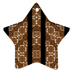 Orange And Black Boho Stripes Star Ornament (two Sides)  by dflcprints