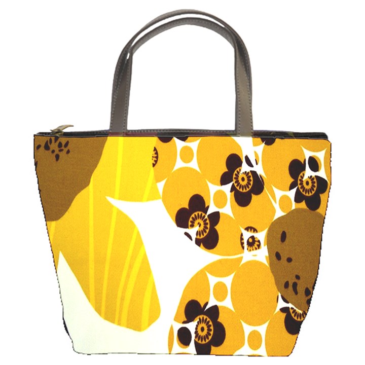 1920s Sunflower Print Bucket Bags