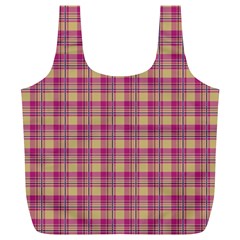 Pink Plaid Pattern Full Print Recycle Bags (l)  by TastefulDesigns