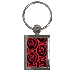 Abtract  Red Roses Pattern Key Chains (rectangle)  by TastefulDesigns