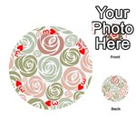  Retro Elegant Floral Pattern Playing Cards 54 (Round)  Front - Heart3