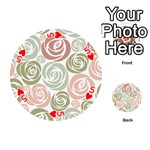  Retro Elegant Floral Pattern Playing Cards 54 (Round)  Front - Heart5