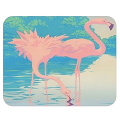 Two Pink Flamingos Pop Art Double Sided Flano Blanket (medium)  by WaltCurleeArt
