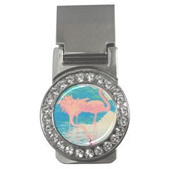 Two Pink Flamingos Pop Art Money Clips (CZ) 