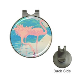 Two Pink Flamingos Pop Art Hat Clips With Golf Markers by WaltCurleeArt