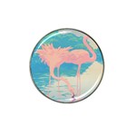 Two Pink Flamingos Pop Art Hat Clip Ball Marker Front