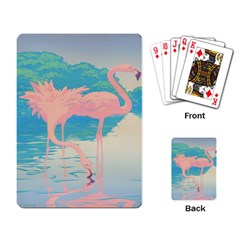 Two Pink Flamingos Pop Art Playing Card