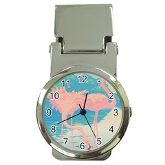 Two Pink Flamingos Pop Art Money Clip Watches
