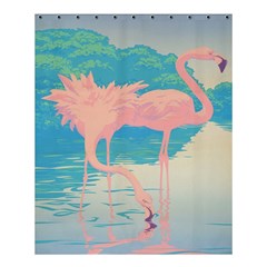 Two Pink Flamingos Pop Art Shower Curtain 60  x 72  (Medium) 