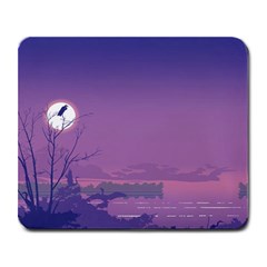 Abstract Tropical Birds Purple Sunset  Large Mousepads by WaltCurleeArt