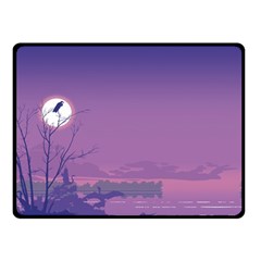 Abstract Tropical Birds Purple Sunset  Fleece Blanket (small) by WaltCurleeArt