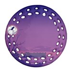 Abstract Tropical Birds Purple Sunset  Ornament (Round Filigree)  Front