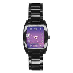 Abstract Tropical Birds Purple Sunset  Stainless Steel Barrel Watch by WaltCurleeArt