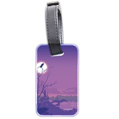 Abstract Tropical Birds Purple Sunset Luggage Tags (two Sides) by WaltCurleeArt