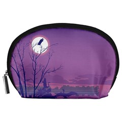 Abstract Tropical Birds Purple Sunset Accessory Pouches (Large) 