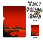 Tropical Birds Orange Sunset Landscape Multi-purpose Cards (Rectangle)  Back 1