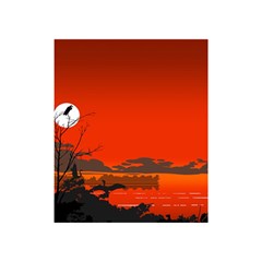 Tropical Birds Orange Sunset Landscape Shower Curtain 48  X 72  (small)  by WaltCurleeArt