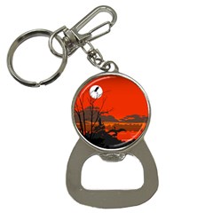 Tropical Birds Orange Sunset Landscape Bottle Opener Key Chains