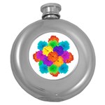 Flowes Collage Ornament Round Hip Flask (5 oz) Front