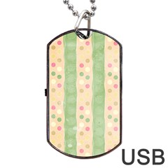 Seamless Colorful Dotted Pattern Dog Tag Usb Flash (one Side) by TastefulDesigns