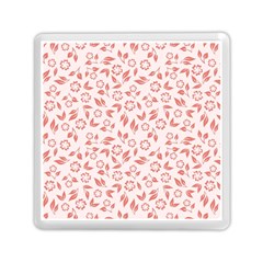 Red Seamless Floral Pattern Memory Card Reader (square) 