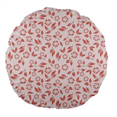 Red Seamless Floral Pattern Large 18  Premium Round Cushions by TastefulDesigns