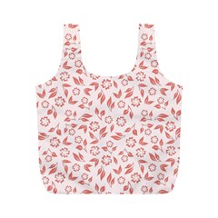 Red Seamless Floral Pattern Full Print Recycle Bags (m)  by TastefulDesigns