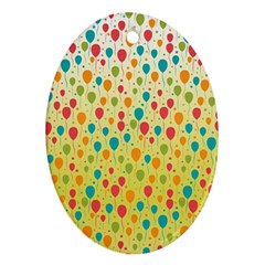 Colorful Balloons Backlground Oval Ornament (two Sides)