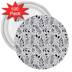 Hand Painted Floral Pattern 3  Buttons (100 Pack)  by TastefulDesigns