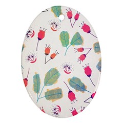 Hand Drawn Flowers Background Ornament (oval) 