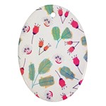 Hand Drawn Flowers Background Oval Ornament (Two Sides) Front
