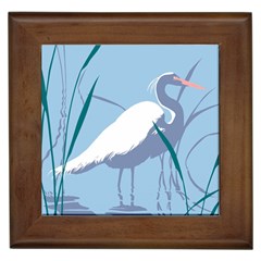 Egret Framed Tiles by WaltCurleeArt