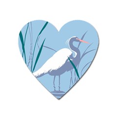 Egret Heart Magnet