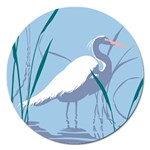 Egret Magnet 5  (Round) Front