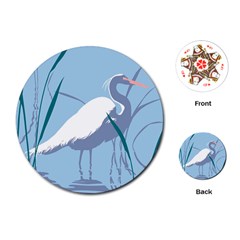 Egret Playing Cards (round) 