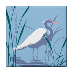 Egret Face Towel by WaltCurleeArt