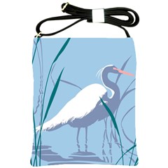 Egret Shoulder Sling Bags by WaltCurleeArt