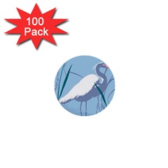 Egret 1  Mini Buttons (100 Pack)  by WaltCurleeArt