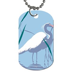 Egret Dog Tag (two Sides) by WaltCurleeArt